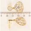 Серьги Xuping QQMM Позолота 14K пусеты Капельки с перламутровыми цветочками и кристаллами фото №2