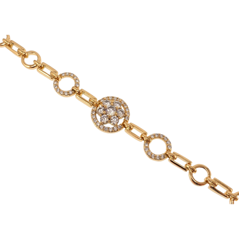 Браслет Xuping Позолота 18K Кристальный цветок длина с доп.замком 17,19см х 3-6мм фото №1