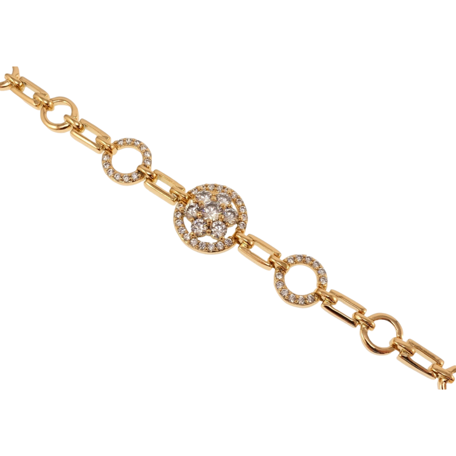 Браслет Xuping Позолота 18K Кристальна квітка довжина з дод. замком 17,19см х 3-6мм фото №1