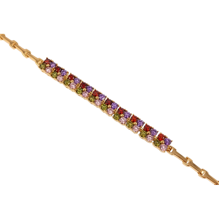 Браслет Xuping Позолота 18K Вставка из разноцветного циркония длина с доп.замком 17,19см х 2-6мм фото №7