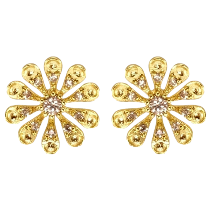 Серьги Xuping QQMM Позолота 14K пусеты Ромашки фото №7