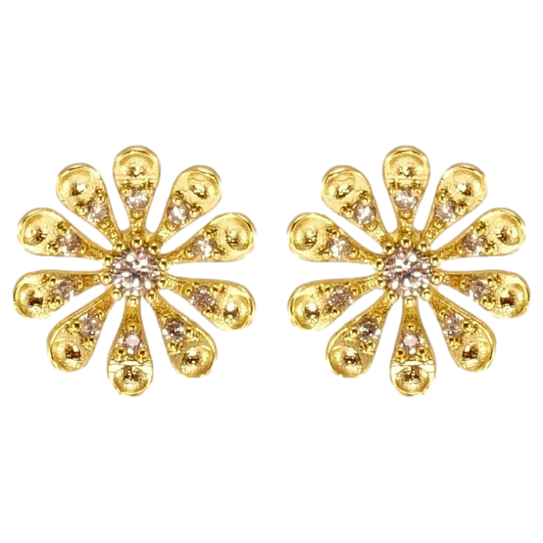 Сережки Xuping QQMM Позолота 14K пусети Ромашки фото №1