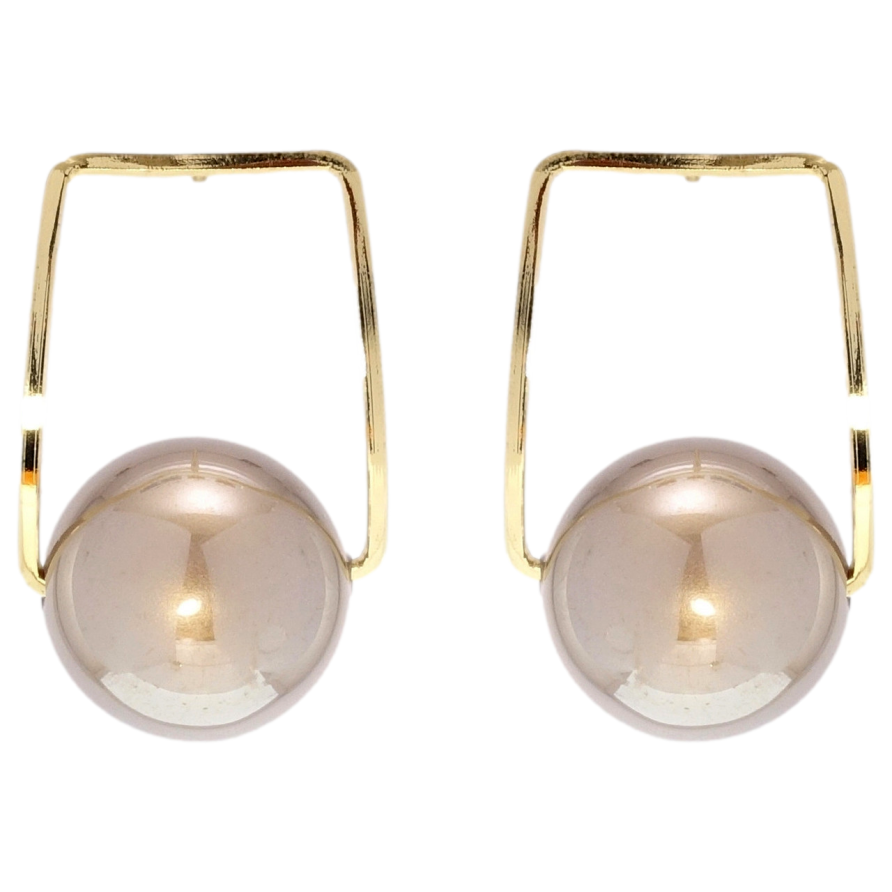 Сережки Xuping QQMM Позолота 14K пусети Прямокутники з намистинами фото №1