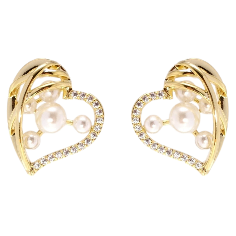 Сережки Xuping QQMM Позолота 14K пусети Елегантні серця фото №15