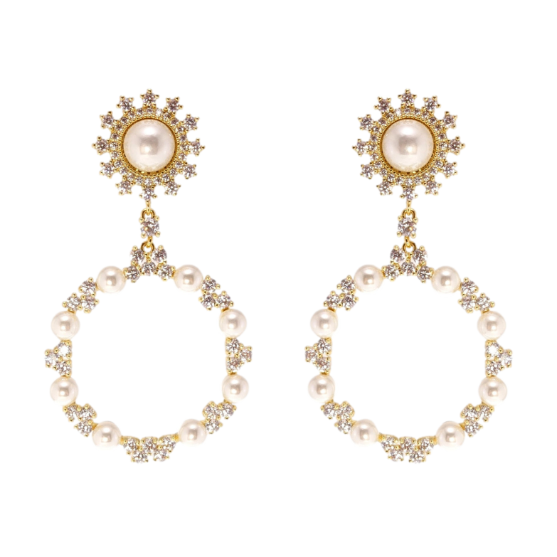 Серьги Xuping QQMM Позолота 14K пусеты Элегантные колечки с цирконием и фото №10