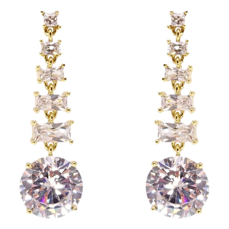 Серьги Xuping QQMM Позолота 14K пусеты Изящные кристальные подвески фото №18