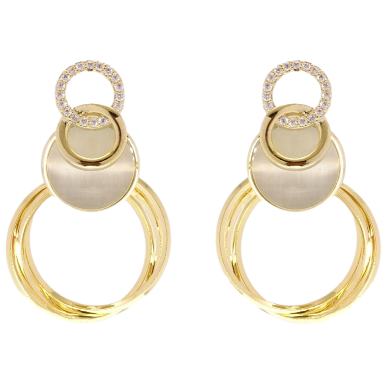 Сережки Xuping QQMM Позолота 14K пусети Витончені колечки фото №1