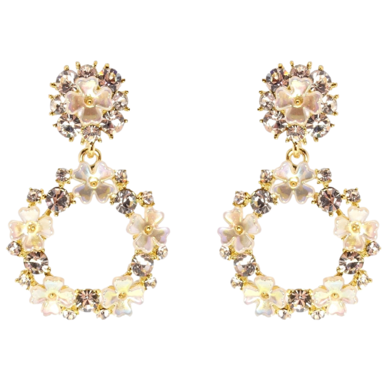 Серьги Xuping QQMM Позолота 14K пусеты Вальс цветов фото №1