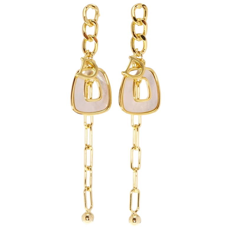 Серьги Xuping QQMM Позолота 14K пусеты Цепочки с декоративными подвесками фото №1