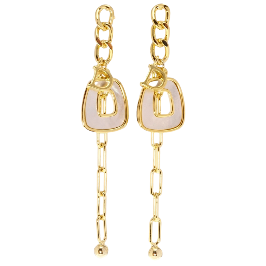 Сережки Xuping QQMM Позолота 14K пусети Ланцюжки з декоративними підвісками фото №1