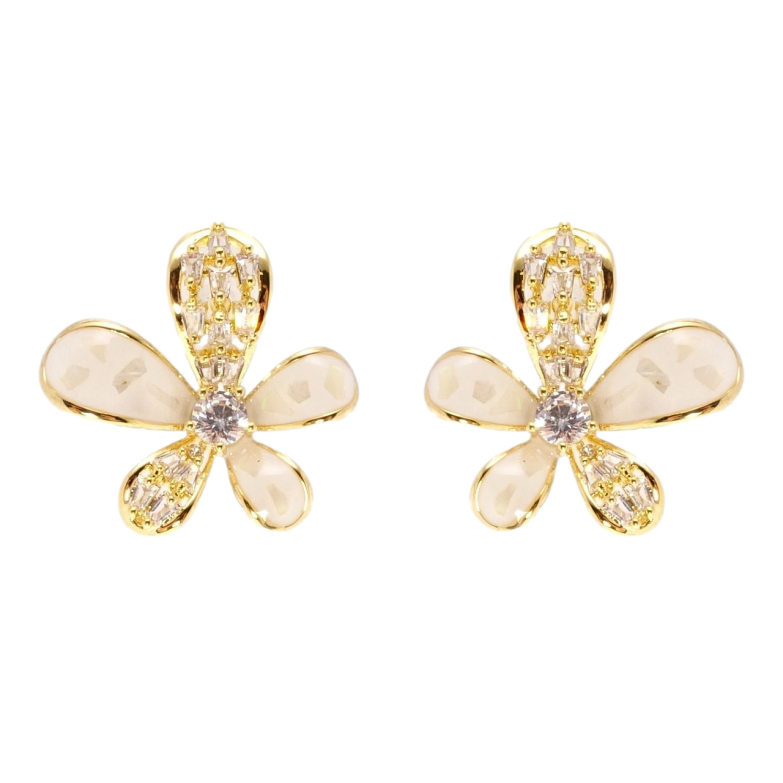 Серьги Xuping QQMM Позолота 14K пусеты Декоративные цветочки фото №6