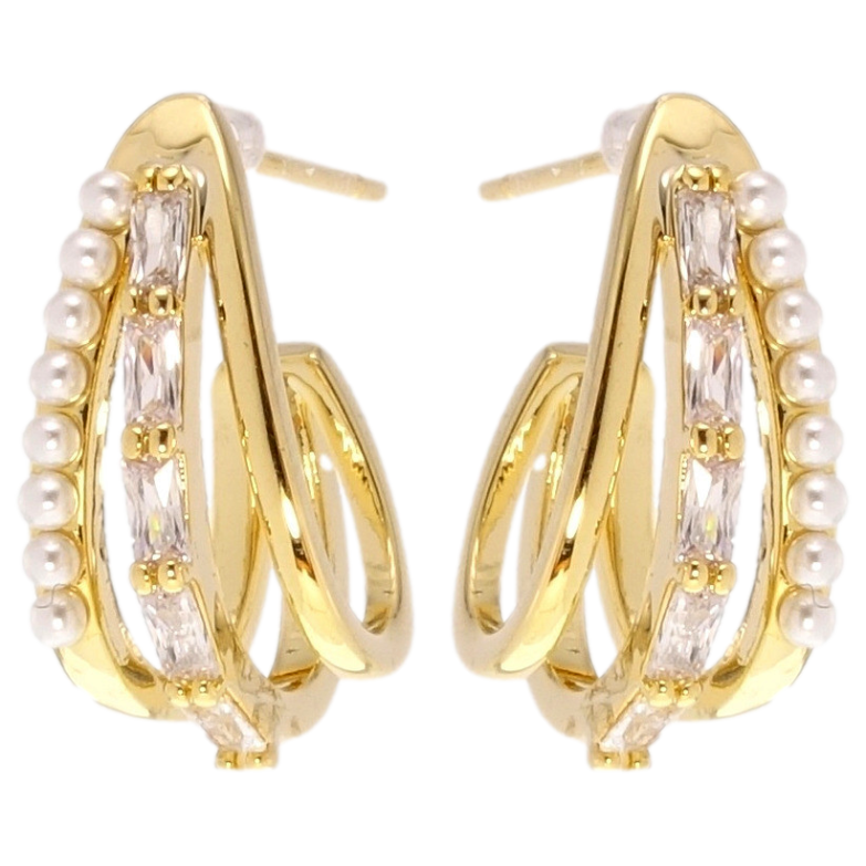 Серьги Xuping QQMM Позолота 14K пусеты Мистерия фото №1