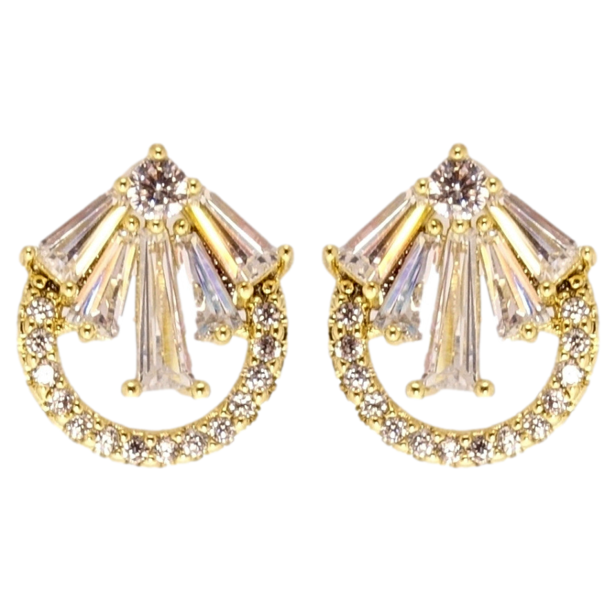 Серьги Xuping QQMM Позолота 14K пусеты Искристость фото №1