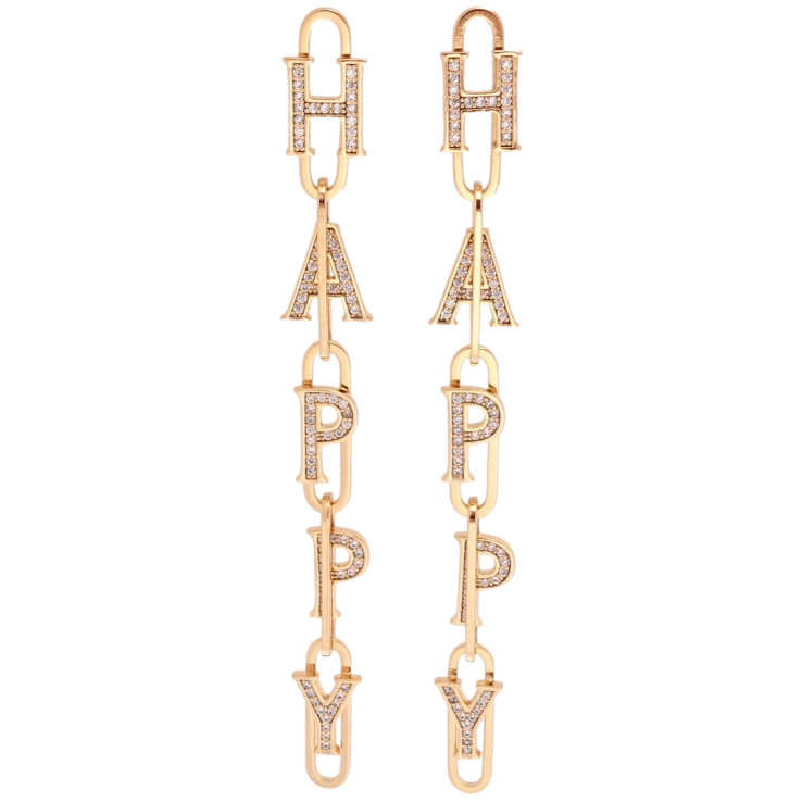 Серьги Xuping QQMM Позолота 18K пусеты Happy фото №25