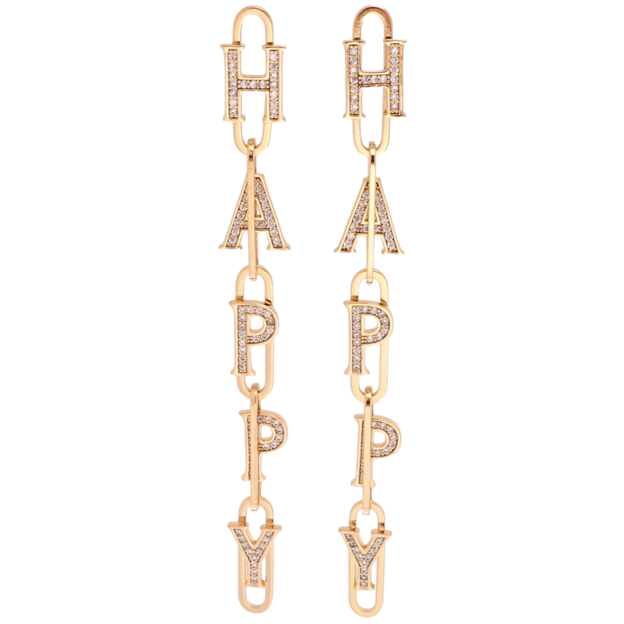 Серьги Xuping QQMM Позолота 18K пусеты Happy фото №1