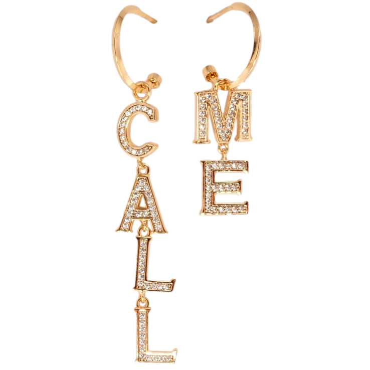 Серьги Xuping QQMM Позолота 18K пусеты Call me фото №19