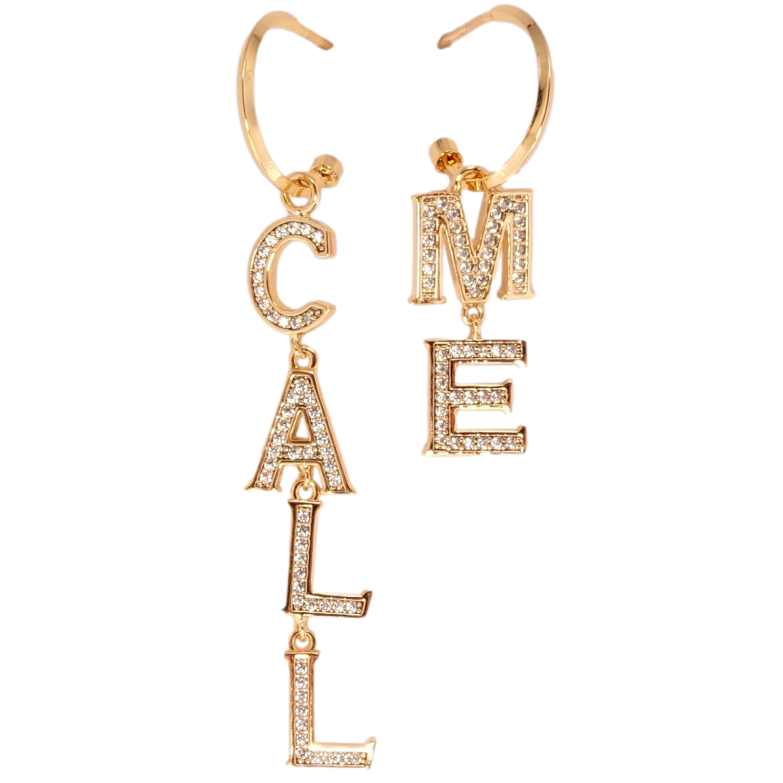 Серьги Xuping QQMM Позолота 18K пусеты Call me фото №1