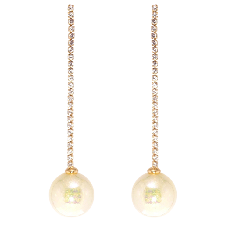 Серьги Xuping QQMM Позолота 18K пусеты Бусина на дорожке циркония ø 14мм фото №23