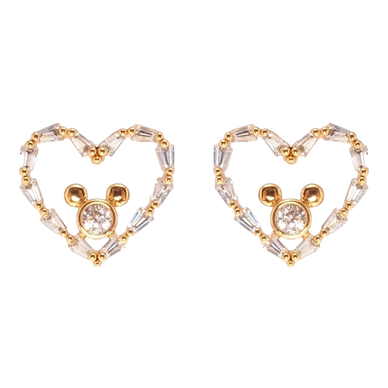 Серьги Xuping QQMM Позолота 18K пусеты Кристальные сердечки фото №1