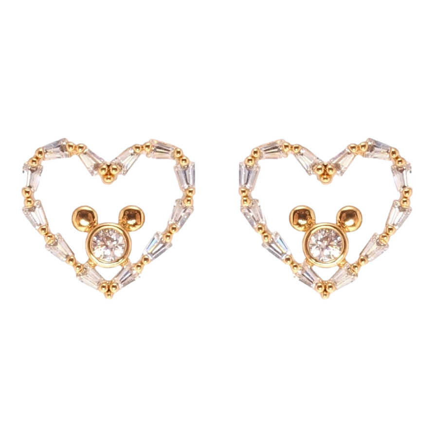 Серьги Xuping QQMM Позолота 18K пусеты Кристальные сердечки фото №1