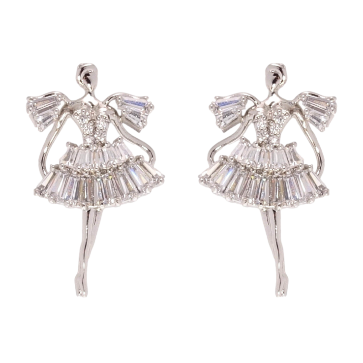 Сережки Xuping QQMM Родій пусети Танцівниці з цирконієм фото №21