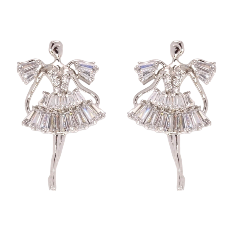 Серьги Xuping QQMM Родий пусеты Танцовщицы с цирконием фото №22