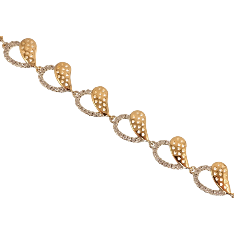 Браслет Xuping Позолота + Родій Різні серця з цирконієм довжина з дод. замком 17,19см х 11мм фото №12