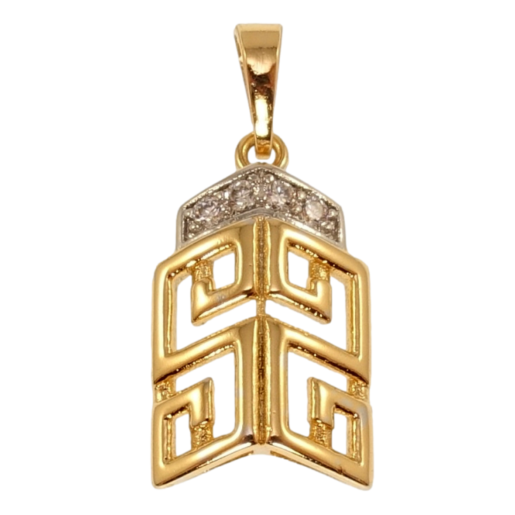 Кулон Xuping Позолота 18K + Родій Різний меандровий орнамент для ланцюжка до 5мм фото №2 Кулон Xuping Позолота 18K + Родій Різний меандровий орнамент для ланцюжка до 5мм фото №2