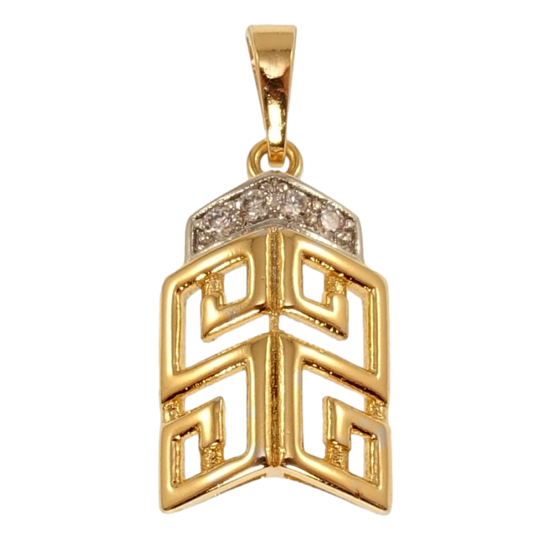 Кулон Xuping Позолота 18K + Родий Резной меандровый орнамент для цепочки до 5мм фото №1