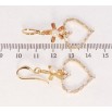 Сережки Xuping Позолота 18K підвіски французький замок Кристальні серця з квіточками фото №2
