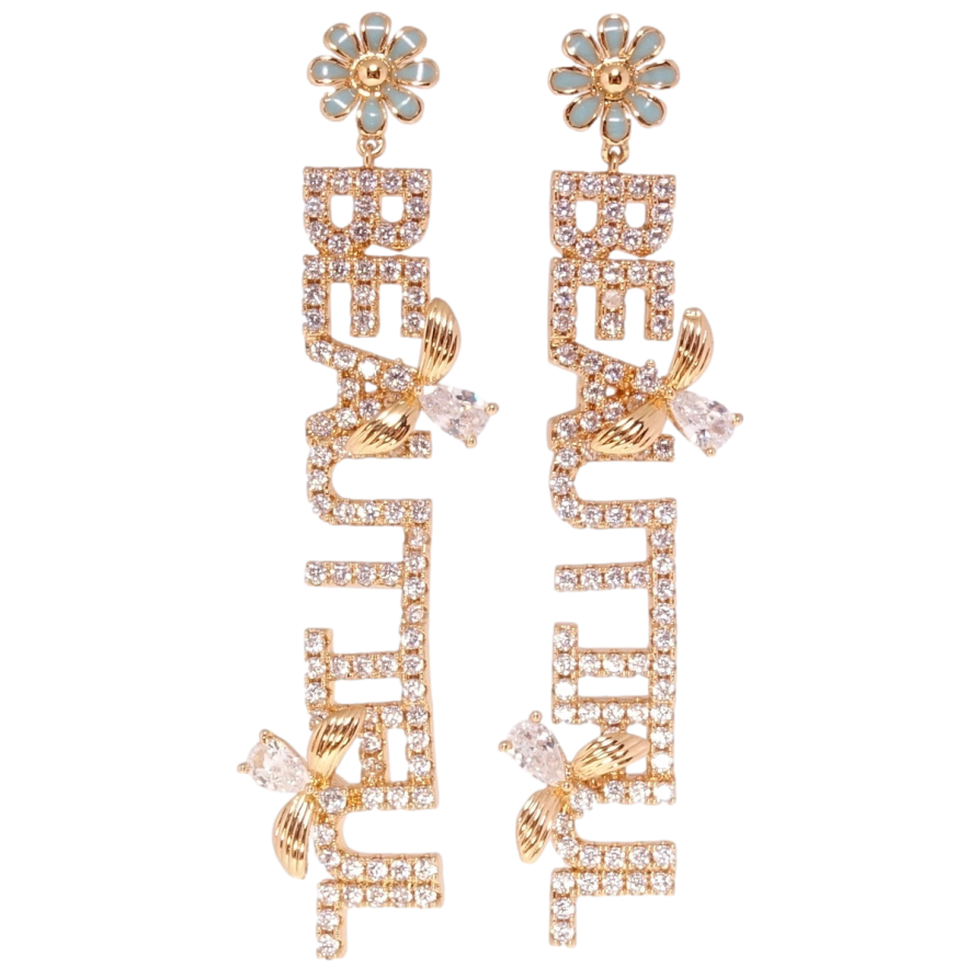 Серьги Xuping Позолота 18K пусеты Beautiful инкрустация цирконием фото №1