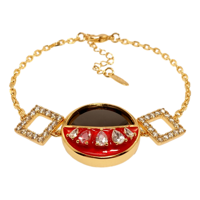 Браслет Xuping Позолота 18K Плетение Якорное с декоративной вставкой длина с доп.цеп. 16-19см х 2мм фото №11