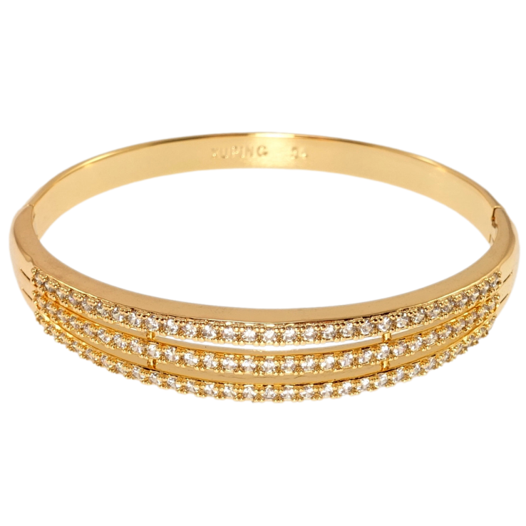 Браслет Xuping Позолота 18K Дорожки циркония ø 5,4см фото №20