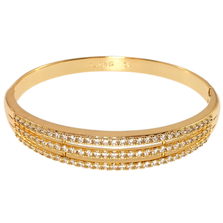 Браслет Xuping Позолота 18K Дорожки цирконію ø 5,4см фото №1