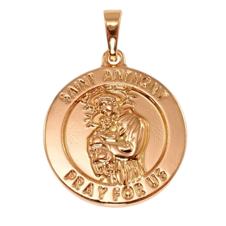 Кулон Xuping Позолота РО Святой Антоний покровитель потерянных вещей Молится о Нас для цепочки до 5мм фото №1