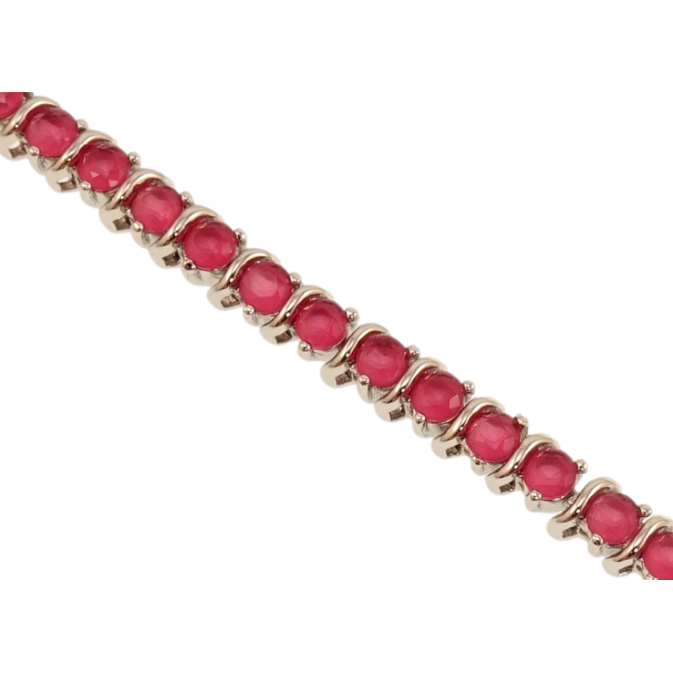 Браслет Xuping Родій Доріжка малинових кристалів довжина з дод. замком 17.5,19.5см х 4мм фото №21