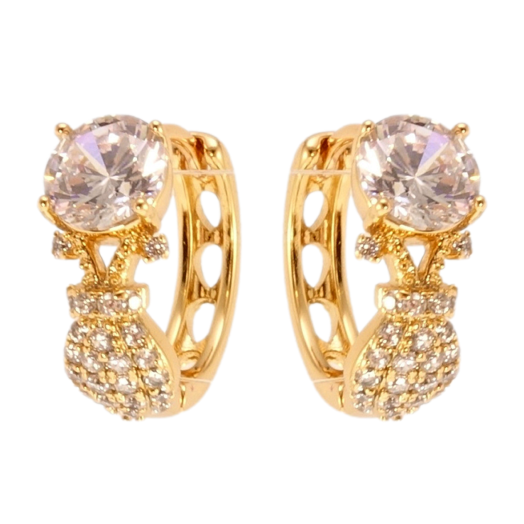 Сережки Xuping Позолота 18K колечка Кристальна фантазія фото №25 Сережки Xuping Позолота 18K колечка Кристальна фантазія фото №25