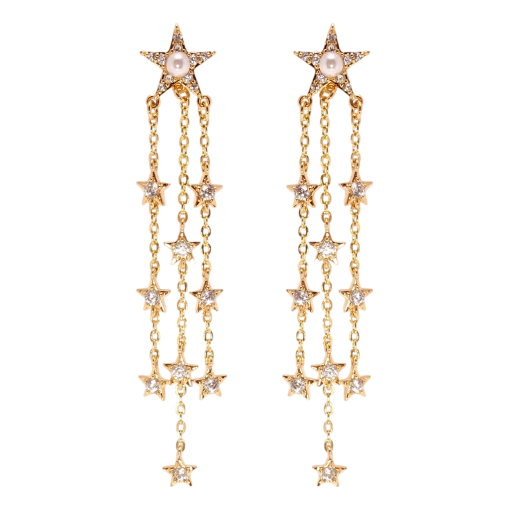 Серьги Xuping Позолота 18K пусеты Звездная ночь фото №21