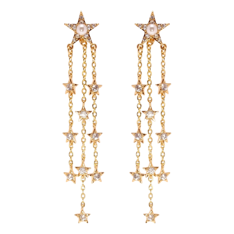 Серьги Xuping Позолота 18K пусеты Звездная ночь фото №5