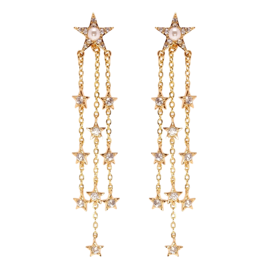 Серьги Xuping Позолота 18K пусеты Звездная ночь фото №1