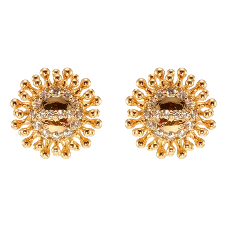 Серьги Xuping QQMM Позолота 18K пусеты Цветочки фото №2