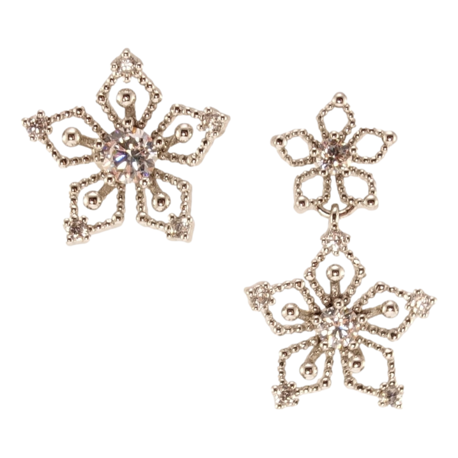 Сережки Xuping QQMM Родій пусети Асиметричні квіточки фото №1