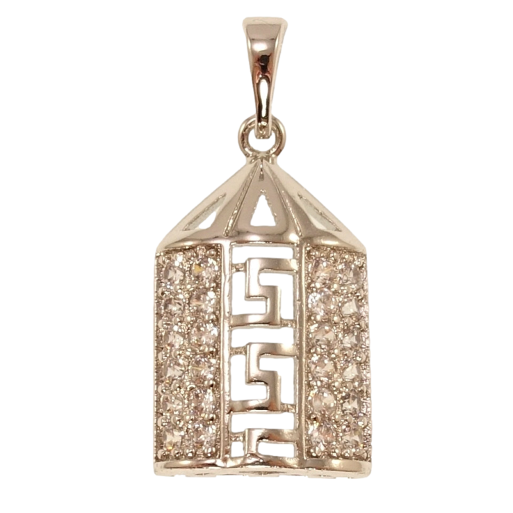 Кулон Xuping Родій Декоративна підвіска з цирконієм та різьбленим візерунком для ланцюжка до 5мм фото №12