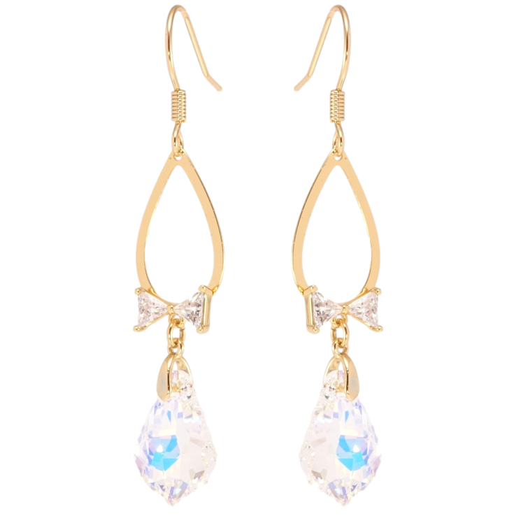 Сережки Xuping колір 18K з кристалами Swarovski французький замок Крапельки з кристалами Shimmer фото №8 Сережки Xuping колір 18K з кристалами Swarovski французький замок Крапельки з кристалами Shimmer фото №8