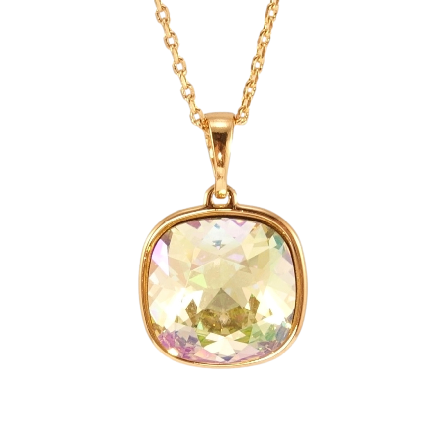 Кулон Xuping колір 18K з кр-ми Swarovski на ланцюжку Кристал Vitrail Light 14х14мм довжина 41-46см фото №1