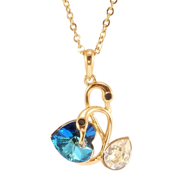 Кулон Xuping колір 18K з кр-ми Swarovski на ланцюжку Лебеді з кристалом Metallic Blue довжина 41-46см фото №20