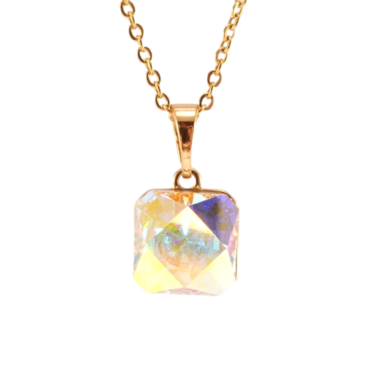 Кулон Xuping колір 18K з кр-ми Swarovski на ланцюжку Кристал АВ 10х10мм довжина 40-45см фото №17