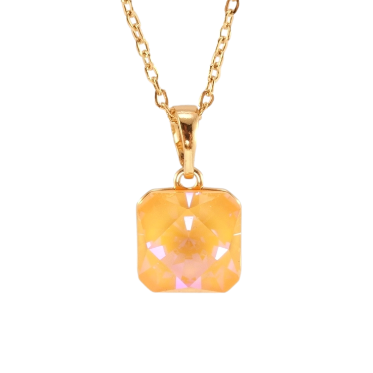 Кулон Xuping цвет 18K с кр-ми Swarovski на цепочке Кристалл Peach Delite 10х10мм длина 40-45см фото №10