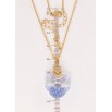 Кулон Xuping колір 18K з кр-ми Swarovski на ланцюжку Кристальне серце Lavender Delite довжина 40-45см фото №2