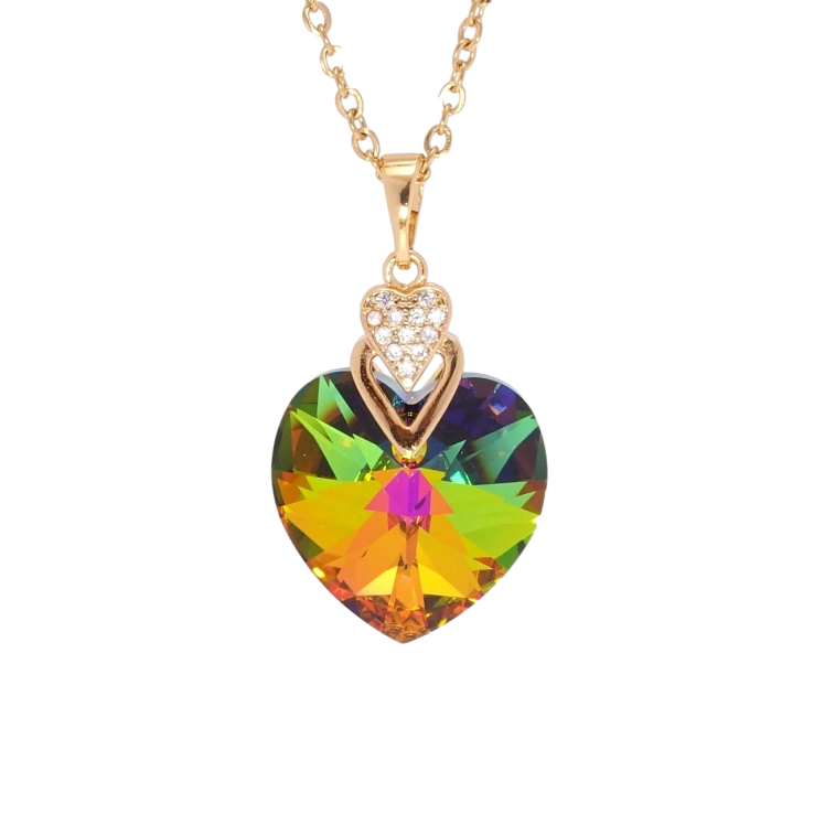 Кулон Xuping колір 18K з кр-ми Swarovski на ланцюжку Кристальне серце Vitrail Medium довжина 40-45см фото №10